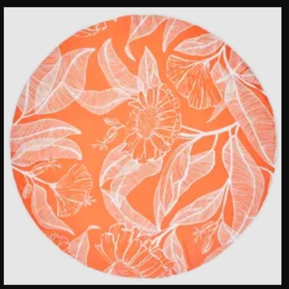 Summer & Rose Roundle Towel 37" (145 cm) 100% Polyester Orange & White